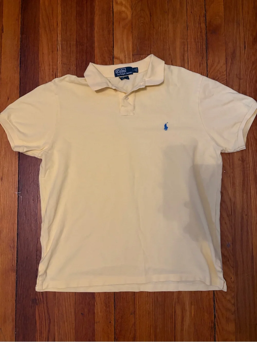 Ralph Lauren Men’s Light Yellow Polo with Blue Pony Logo